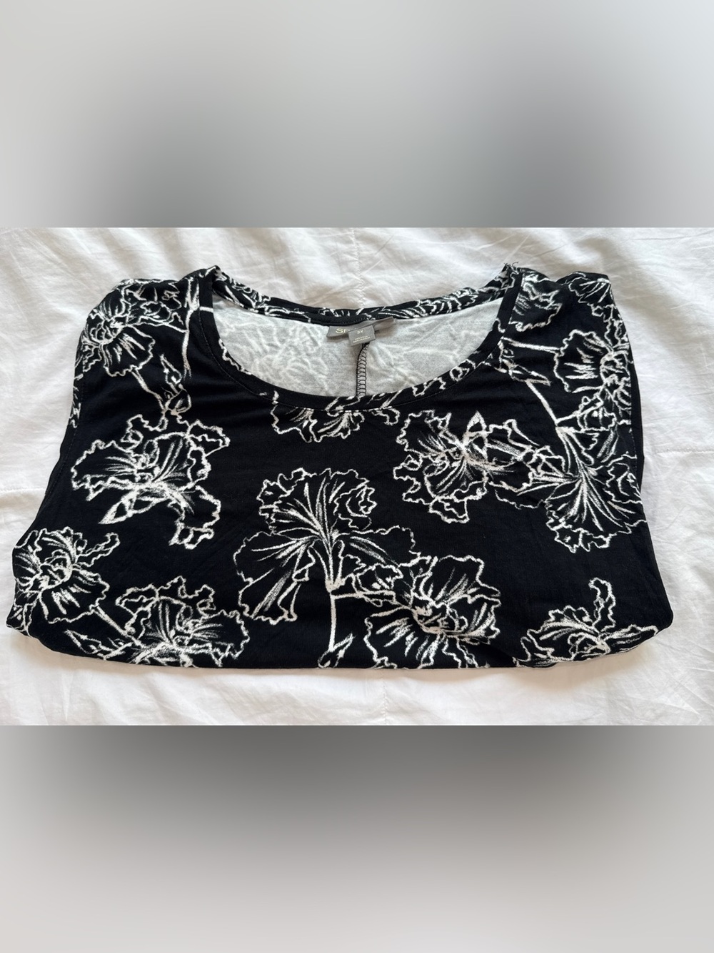 Black Floral Scoop Neck Women's Dress by Style & Co.